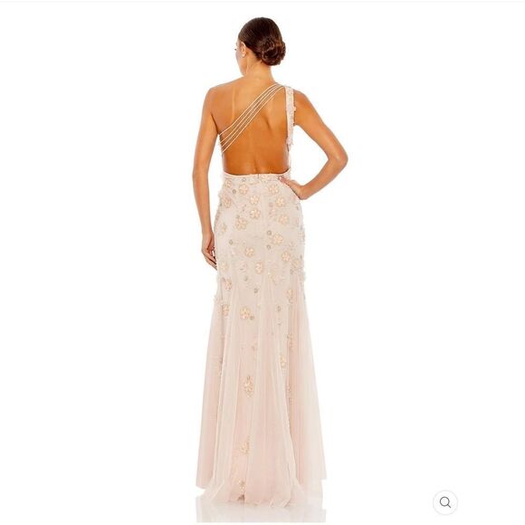 Mac Duggal 9168 Womens Blush Embellished One Shoulder Strappy Trumpet Gown - Picture 5 of 15